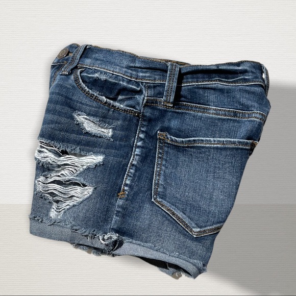 🟢5/$25 MUDD Distressed Denim Jeans Shorts High Rise Shortie FlexStretch Sz 1 - Picture 2 of 16